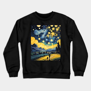 Starry Night Cat, Van Gogh Cat, Cat Lover, Cat Mom, Cat Dad Crewneck Sweatshirt